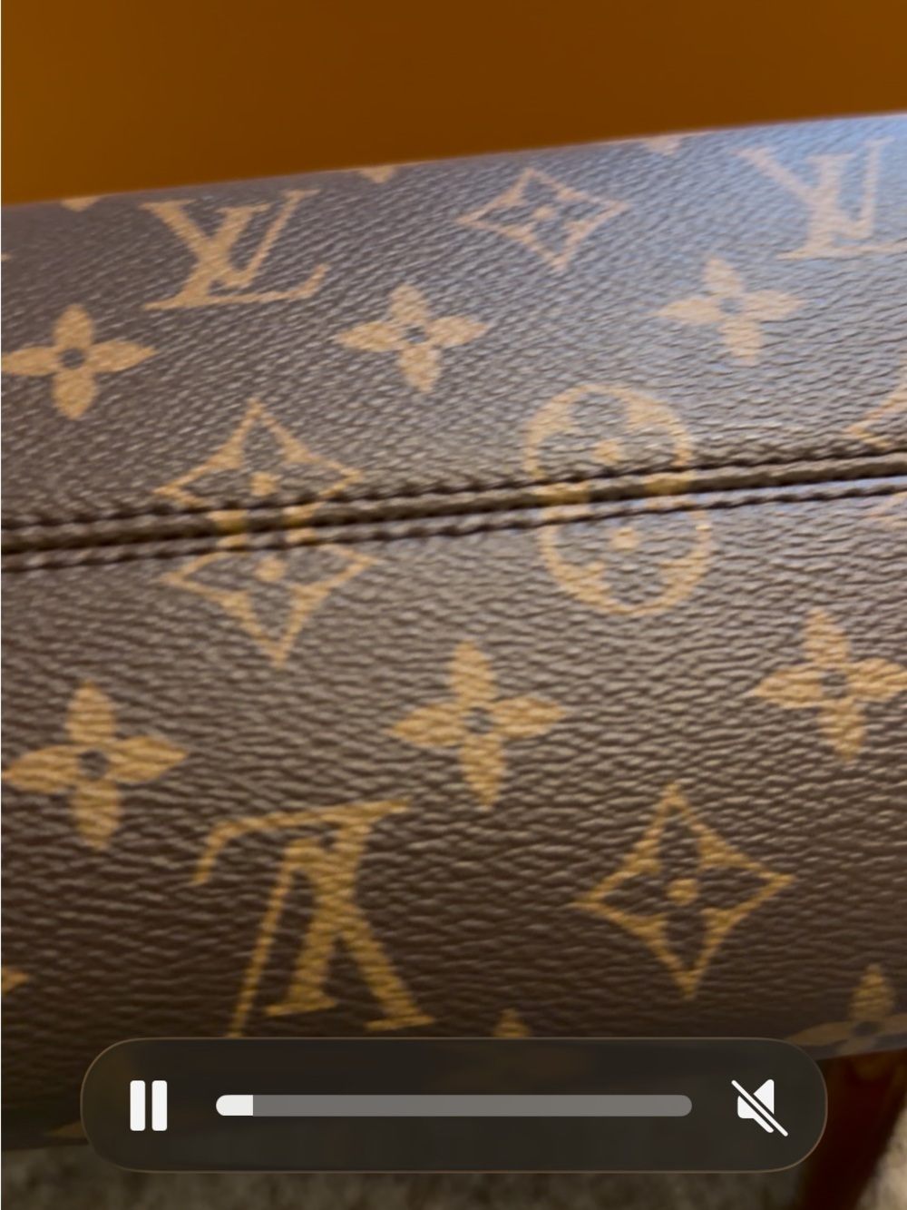 Louis Vuitton Monogram Canvas Shoulder Bag with Tan Leather Trim - Picture 8 of 9